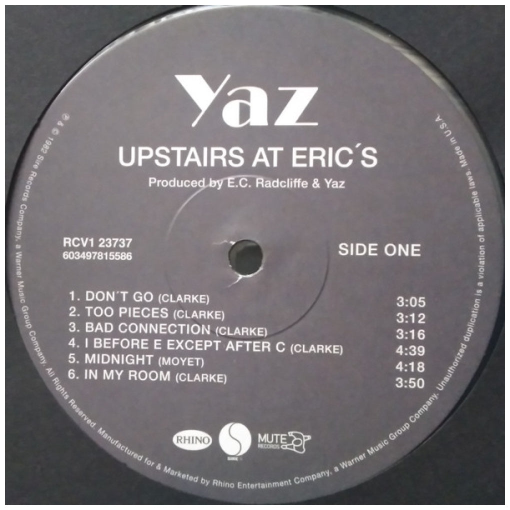 YAZOO - UPSTAIRS AT ERIC'S (ULTRA CLEAR VINYL) (2025) | VINILO