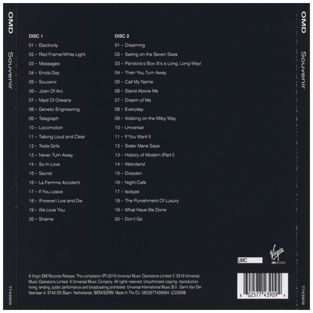 ORCHESTRAL MANOEUVRES IN THE DARK - SOUVENIR: THE SINGLES (2CD) | CD