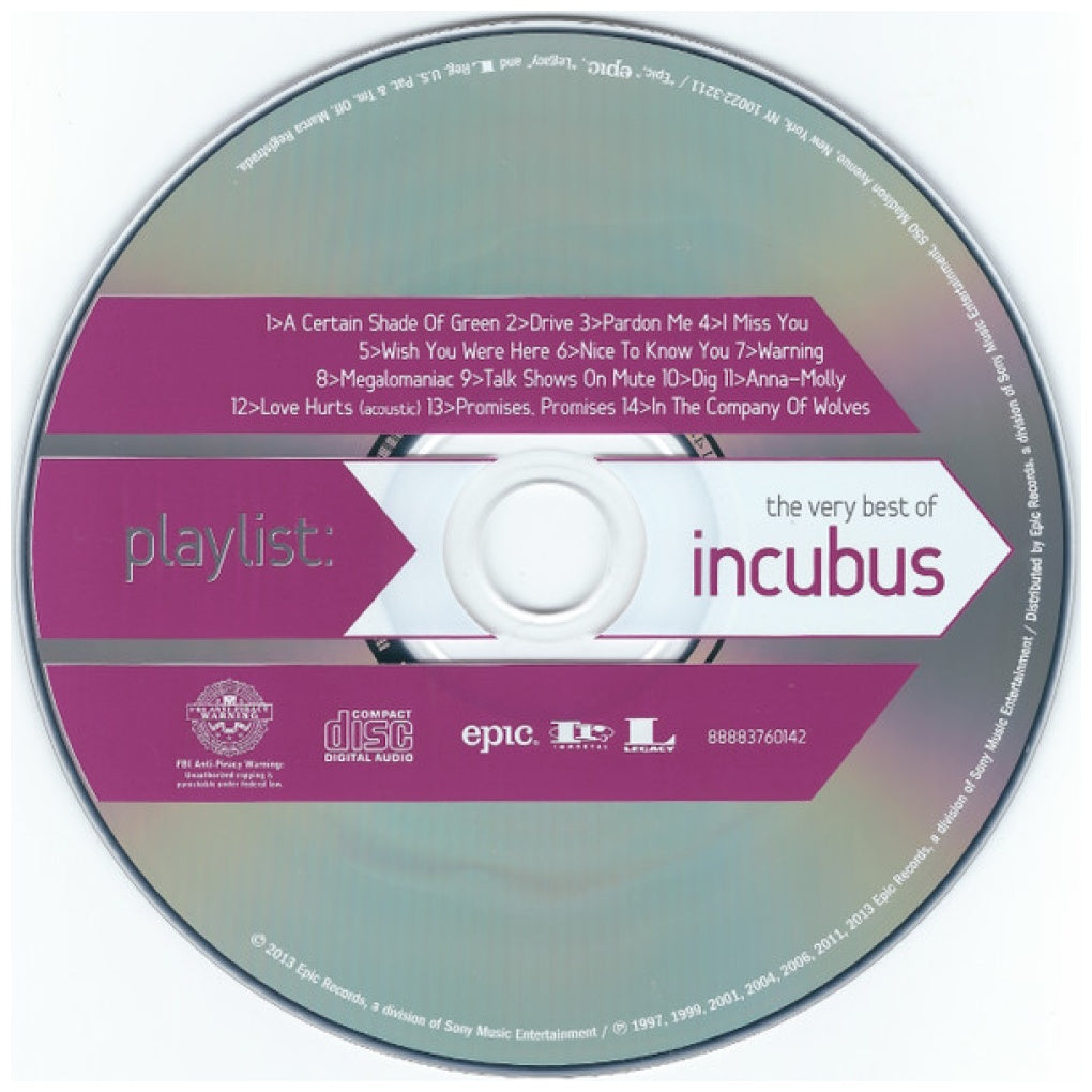 INCUBUS - PLAYLIST: VERY BEST OF INCUBUS | CD