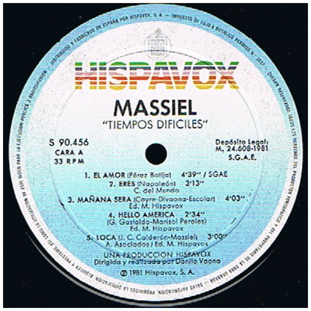 MASSIEL - TIEMPOS DIFICILES | VINILO USADO