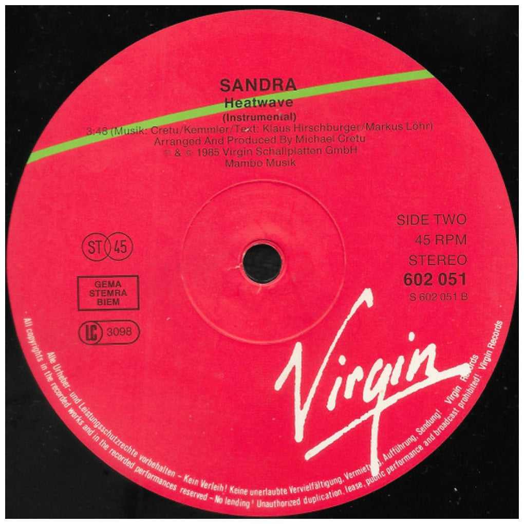 SANDRA - IN THE HEAT OF THE NIGHT | 12" MAXI SINGLE VINILO USADO