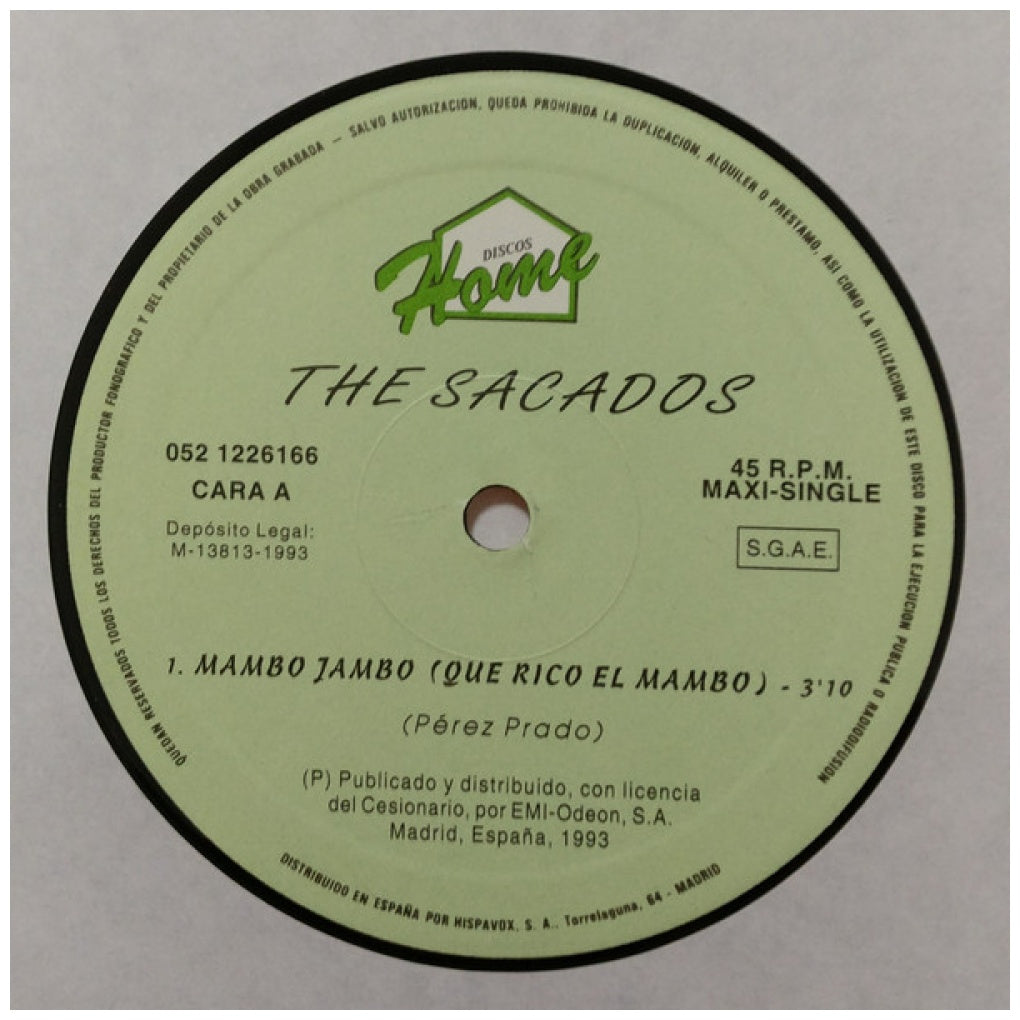 THE SACADOS - MAMBO JAMBO/BIKINI A LUNARES AMARILLO | 12" MAXI SINGLE VINILO USADO
