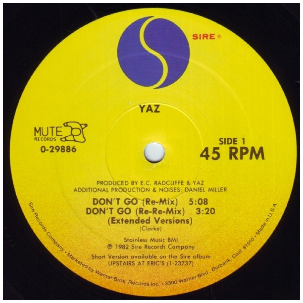 YAZ - DON'T GO RE MIXES | 12" MAXI SINGLE VINILO USADO