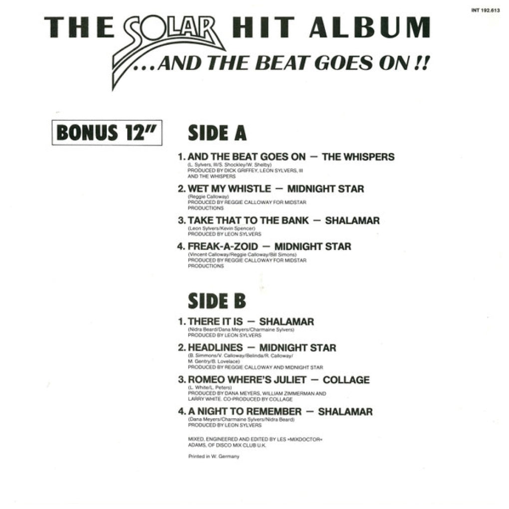 THE SOLAR HIT ALBUM - V.A. - AND THE BEAT GOES ON!! | VINILO USADO