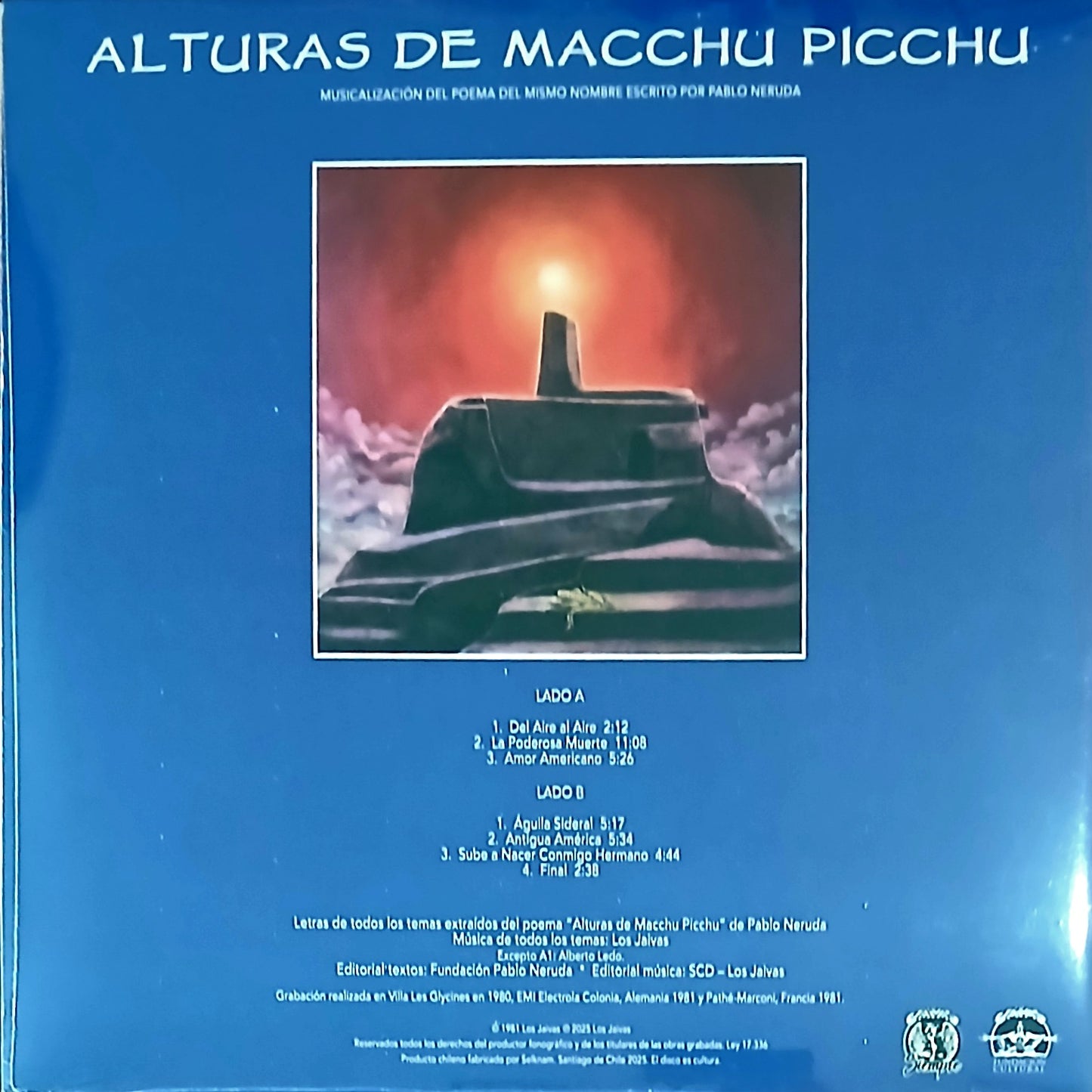 LOS JAIVAS - ALTURAS DE MACHU PICHU | VINILO