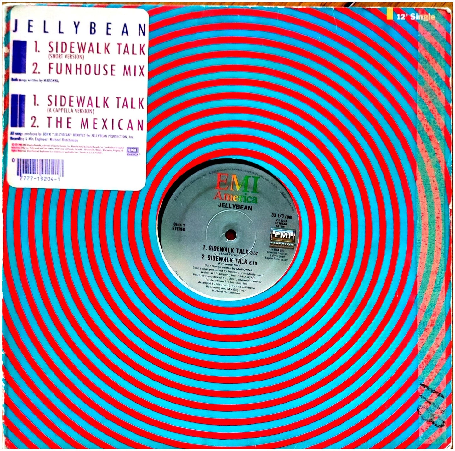 JELLYBEAN - SIDEWALK TALK/THE MEXICAN | 12" MAXI SINGLE USADO