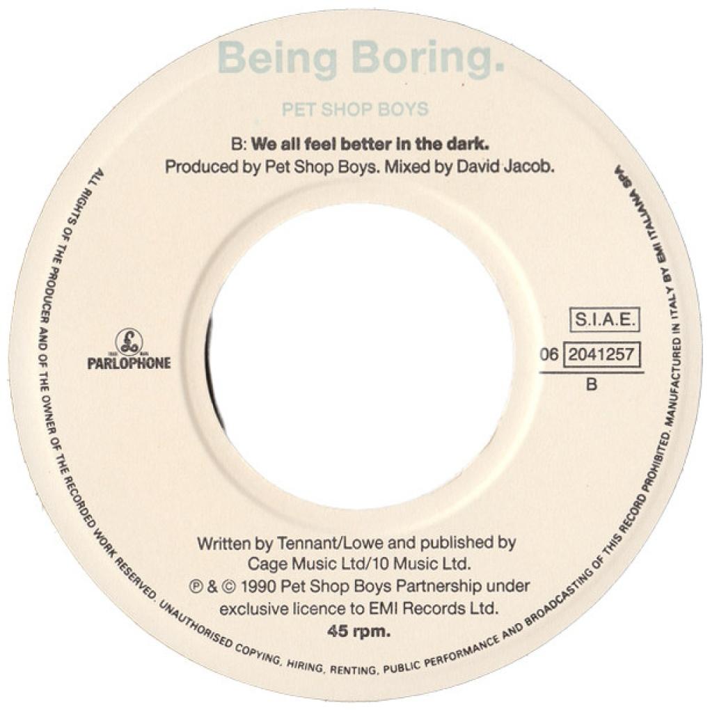 PET SHOP BOYS - BEING BORING | 7" SINGLE USADO