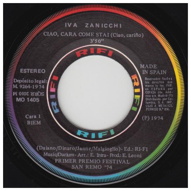 IVA ZANICCHI - CIAO, CARA, COME STAI ? | 7" SINGLE VINILO USADO