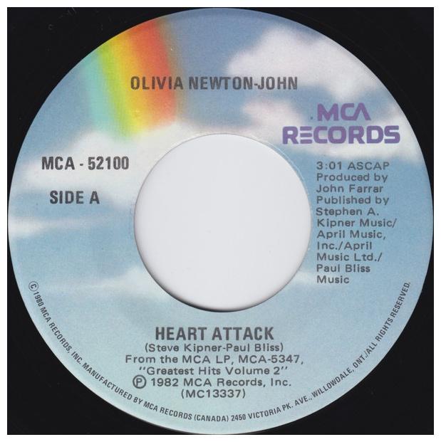 OLIVIA NEWTON JOHN - HEART ATTACK | 7" SINGLE VINILO USADO