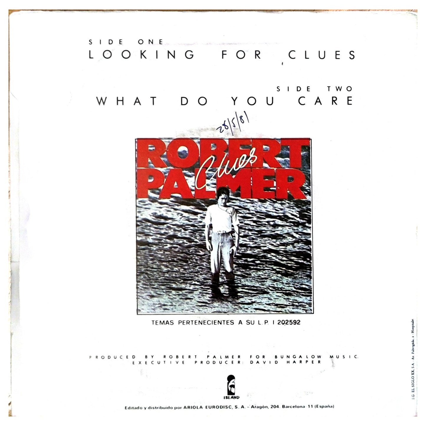 ROBERT PALMER - LOOKING FOR CLUES | 7" SINGLE VINILO USADO