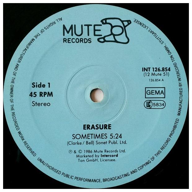 ERASURE - SOMETIMES | 12" MAXI SINGLE USADO