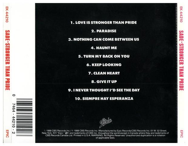 SADE - STRONGER THAN PRIDE | CD USADO