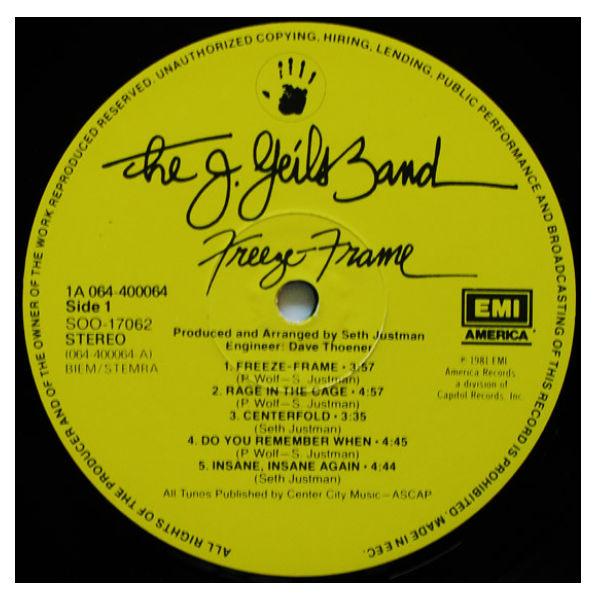 J. GEILS BAND - FREEZE FRAME | VINILO USADO