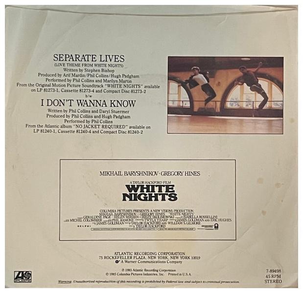 PHIL COLLINS - SEPARATE LIVES | 7" SINGLE USADO
