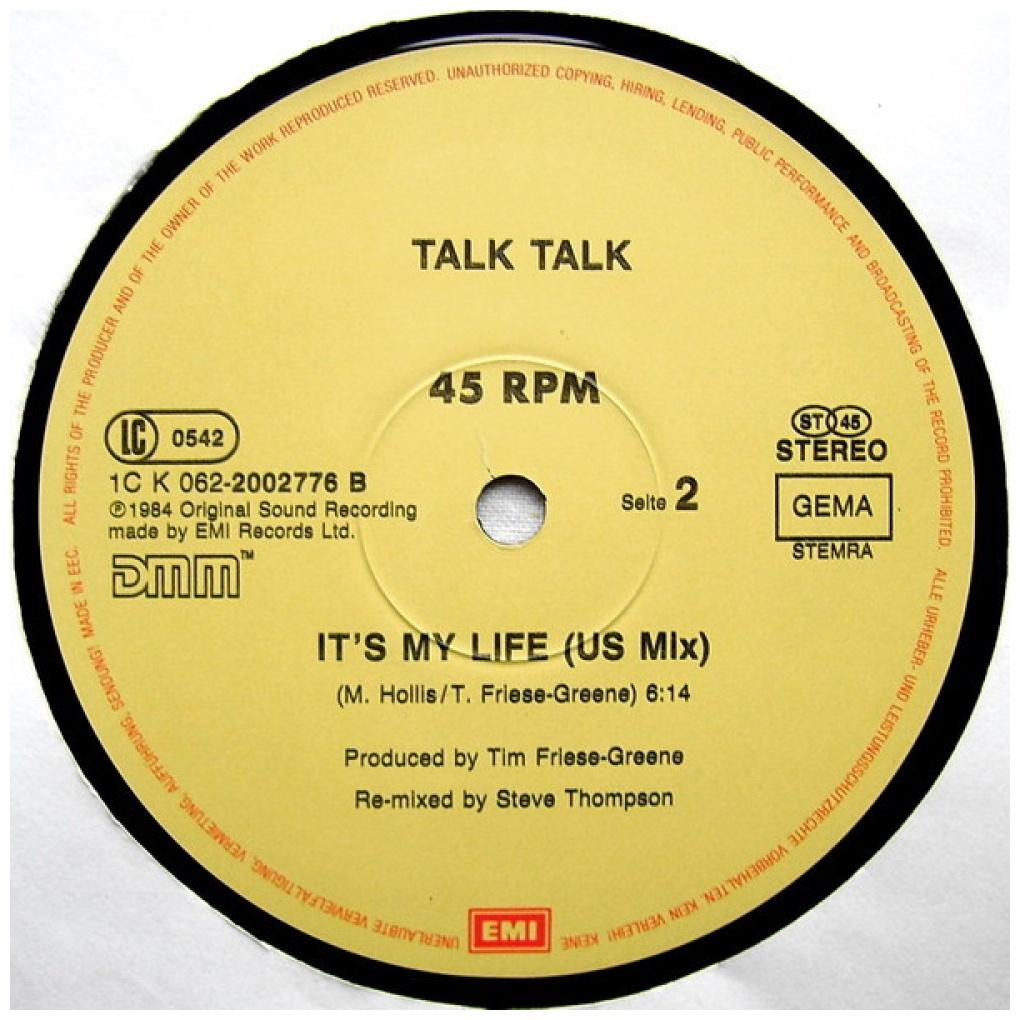 TALK TALK - IT'S MY LIFE/SUCH A SHAME | 12'' MAXI SINGLE USADO