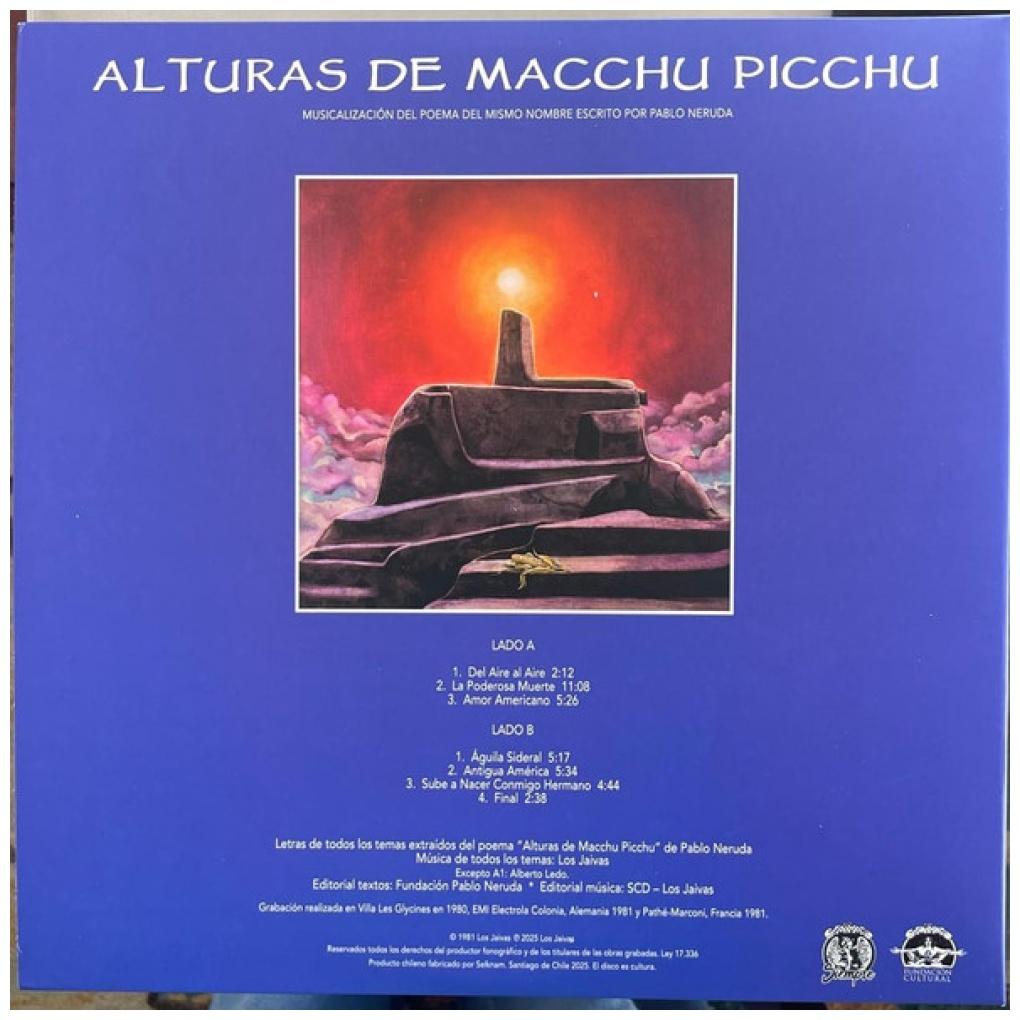 LOS JAIVAS - ALTURAS DE MACCHU PICCHU 2025 | VINILO