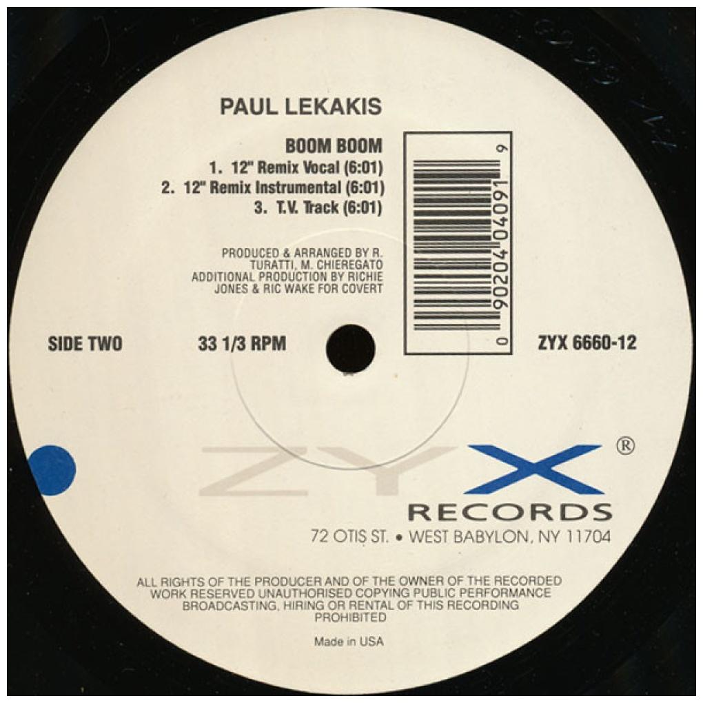 PAUL LEKAKIS - BOOM BOOM (LET'S GO BACK TO MY ROOM) | 12" MAXI SINGLE VINILO USADO