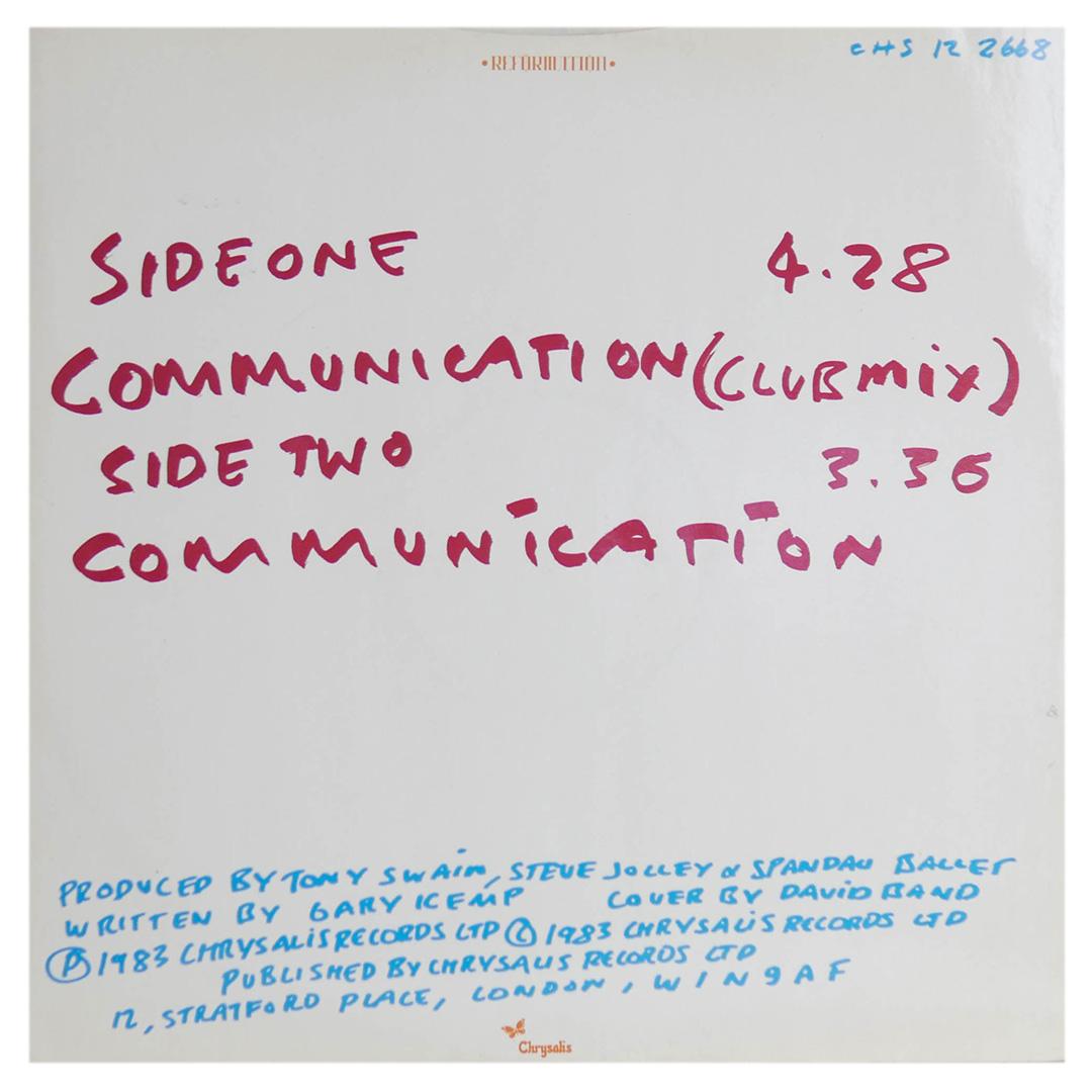 SPANDAU BALLET - COMMUNICATION (CLUB MIX) | 12" MAXI SINGLE USADO