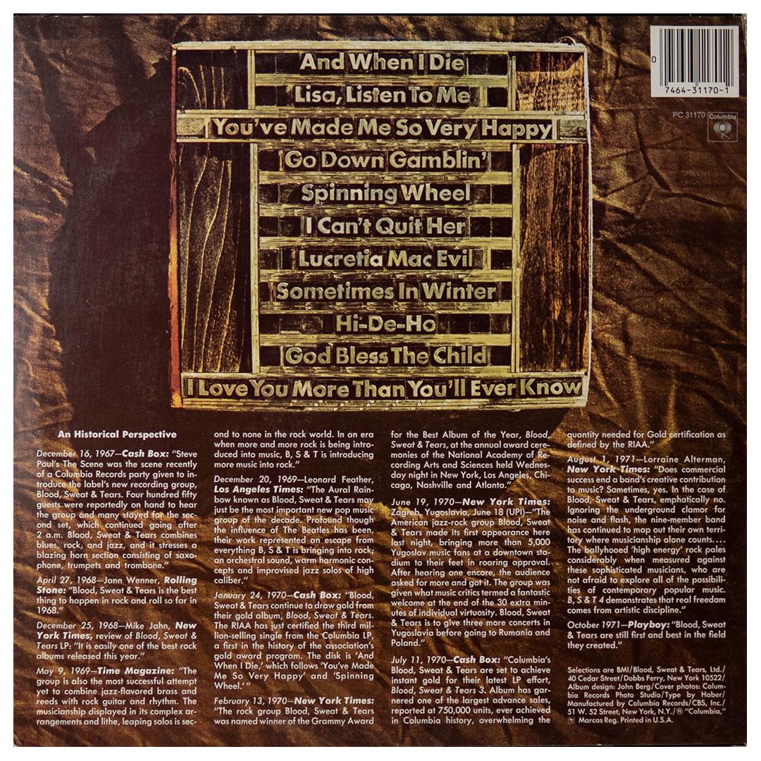 BLOOD, SWEAT & TEARS - GREATEST HITS | VINILO USADO