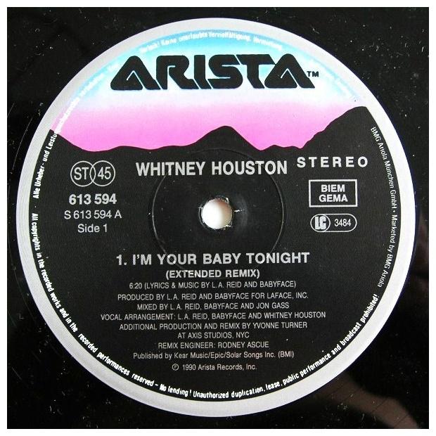 WHITNEY HOUSTON - I M YOUR BABY TONIGHT | 12" MAXI SINGLE USADO