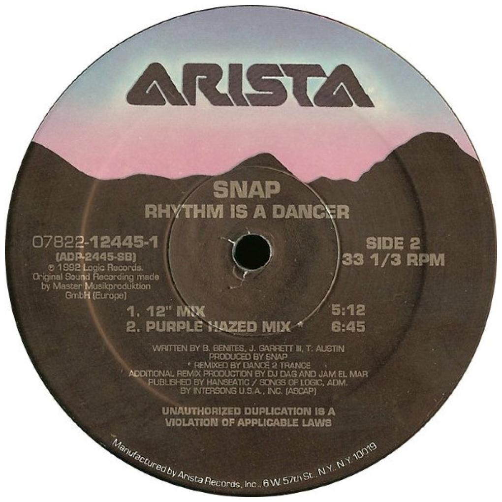 SNAP - RHYTHM IS A DANCER | 12" MAXI SINGLE VINILO USADO