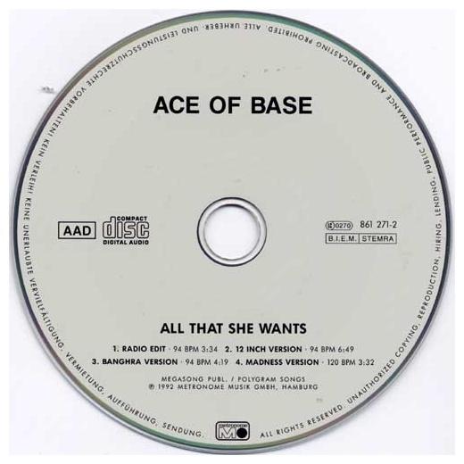 ACE OF BASE - ALL THAT SHE WANTS | CD SINGLE USADO