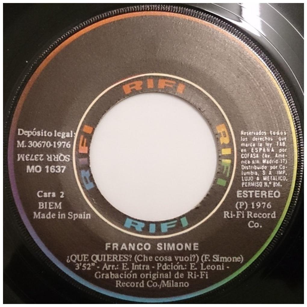 FRANCO SIMONE - TU... SIEMPRE TU | 7" SINGLE USADO
