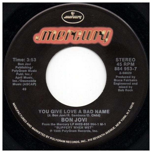 BON JOVI - YOU GIVE LOVE A BAD NAME | 7" SINGLE USADO