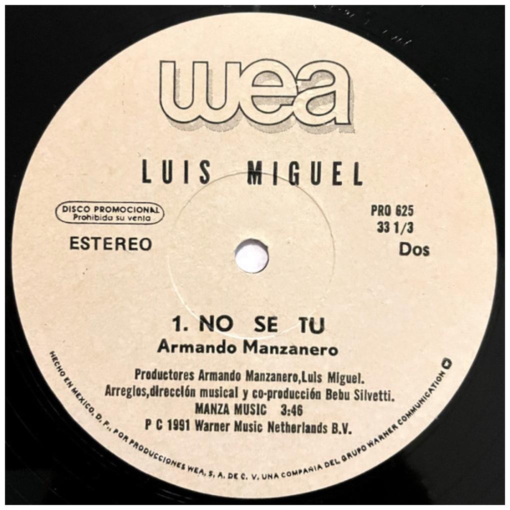 LUIS MIGUEL - NO SE TU (PROMO COPY) | 12" MAXI SINGLE VINILO USADO