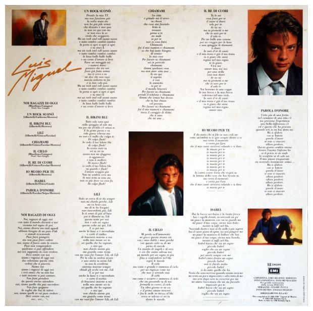LUIS MIGUEL - NOI RAGAZZI DI OGGI (ITALIAN) | VINILO USADO