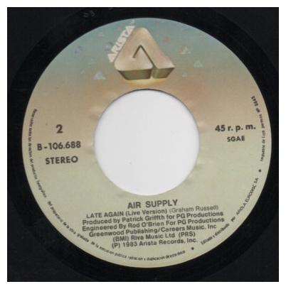 AIR SUPPLY - MAKING LOVE OUT OF NOTHING AT ALL | 7" SINGLE VINILO USADO
