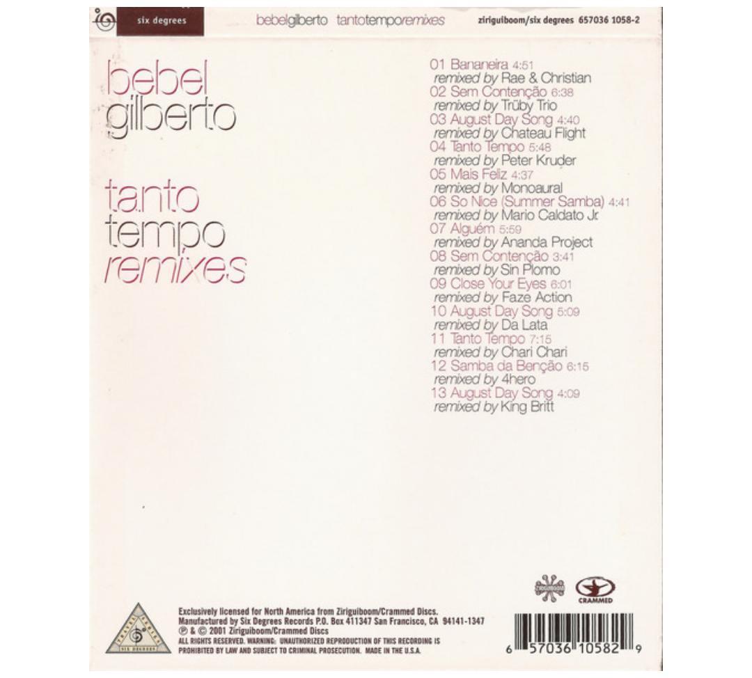 BEBEL GILBERTO - TANTO TEMPO REMIXES | CD USADO