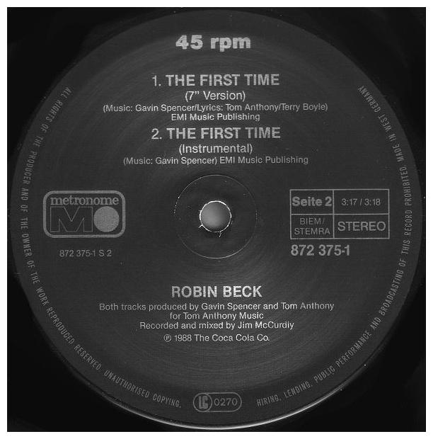 ROBIN BECK - FIRST TIME | 12" MAXI SINGLE USADO