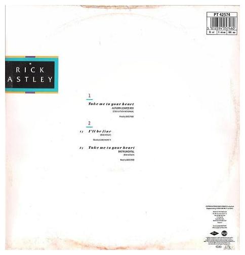 RICK ASTLEY - TAKE ME TO YOUR HEART | 12" MAXI SINGLE USADO