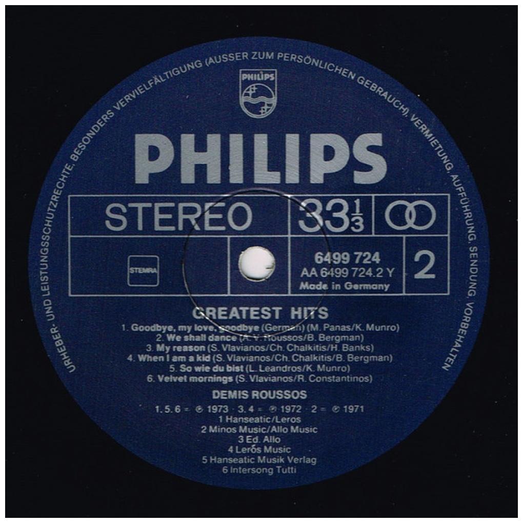 DEMIS ROUSSOS - GREATEST HITS | VINILO USADO