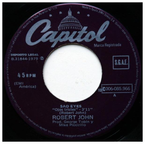 ROBERT JOHN - SAD EYES/OJOS TRISTES | 7" SINGLE VINILO USADO
