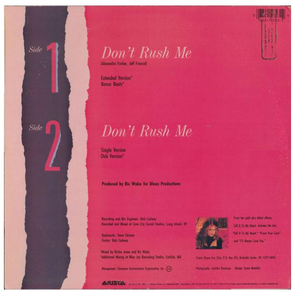 TAYLOR DAYNE - DON T RUSH ME | 12" MAXI SINGLE USADO