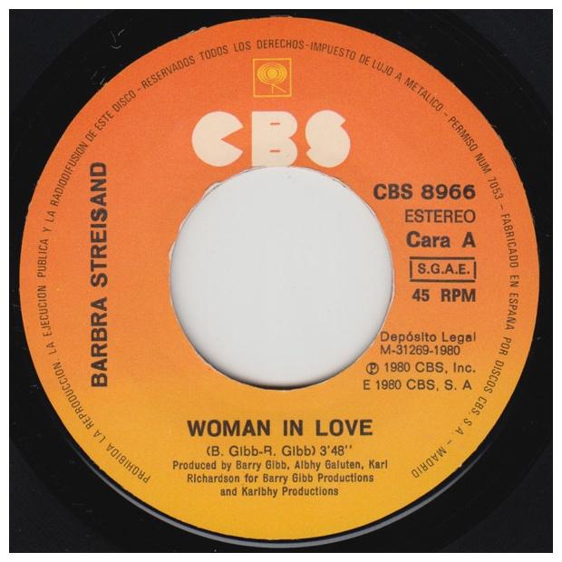 BARBRA STREISAND - WOMAN IN LOVE | 7" SINGLE VINILO USADO