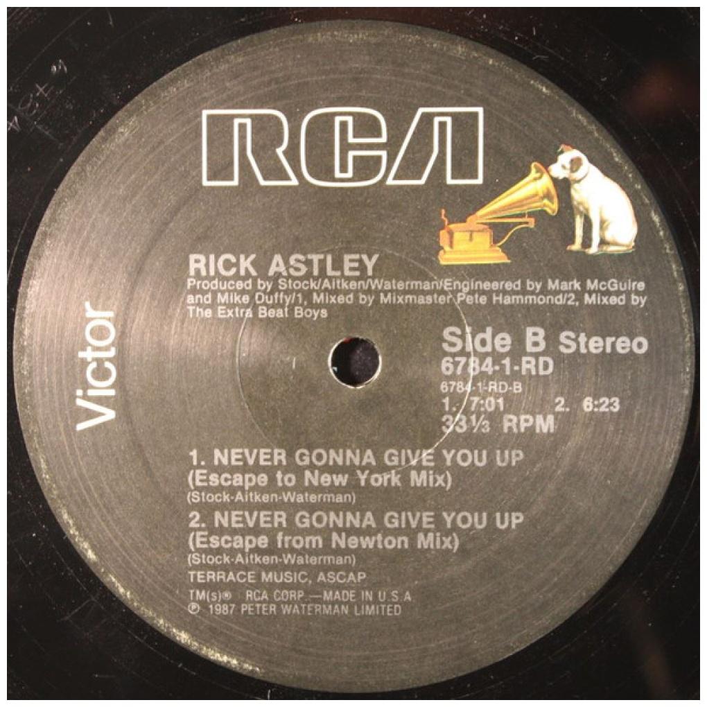 RICK ASTLEY - NEVER GONNA GIVE YOU UP NUEVO/SELLADO | 12'' MAXI SINGLE USADO