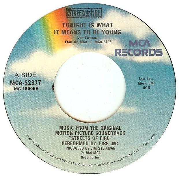 FIRE INC. - TONIGHT IS WHAT MEANS TO BE YOUNG | 7" SINGLE USADO