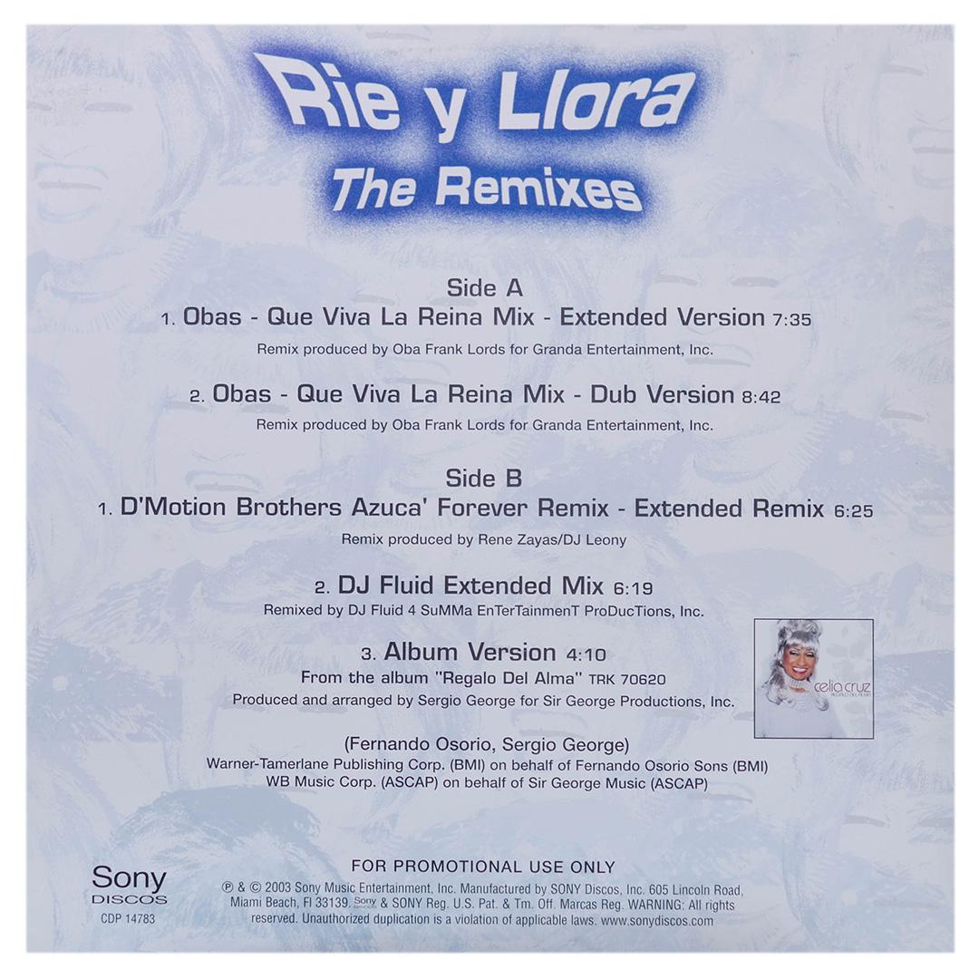 CELIA CRUZ - RIE Y LLORA - THE REMIXES | 12" MAXI SINGLE USADO