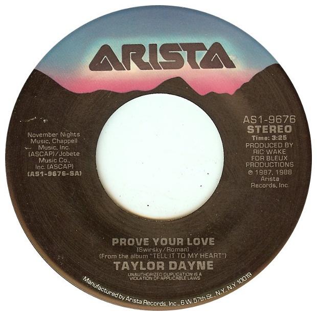 TAYLOR DAYNE - PROVE YOUR LOVE | 7" SINGLE VINILO USADO