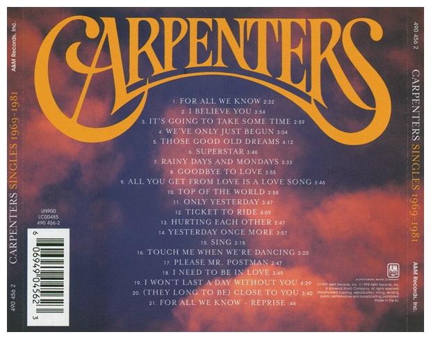 CARPENTERS - SINGLES 1969-1981 | CD