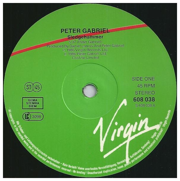 PETER GABRIEL - SLEDGEHAMMER | 12" MAXI SINGLE USADO