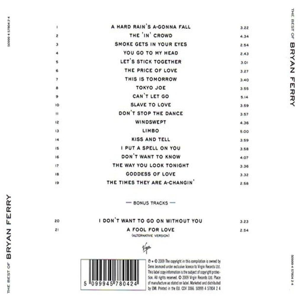 BRYAN FERRY - BEST OF | CD
