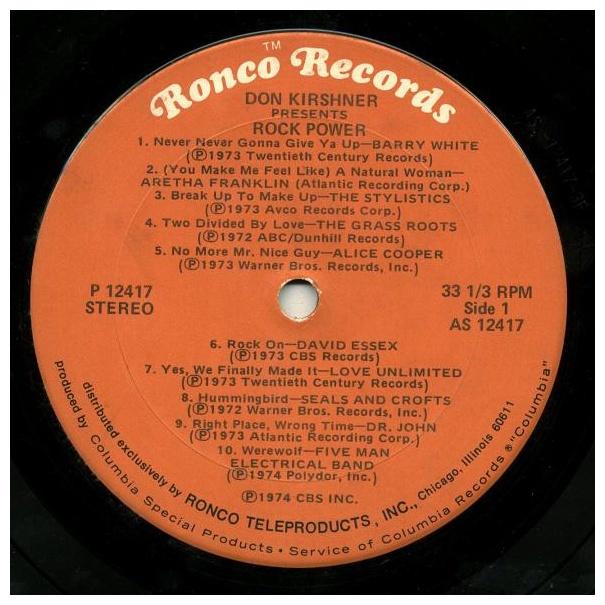ROCK POWER - 20 ORIGINAL HITS | VINILO USADO