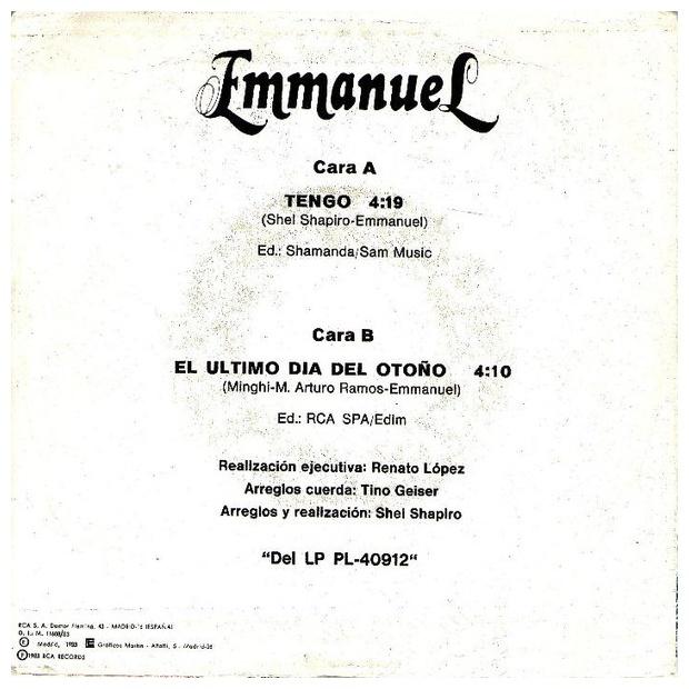 EMMANUEL - TENGO | 7" SINGLE VINILO USADO
