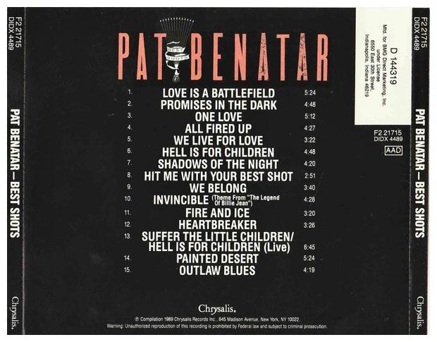 PAT BENATAR - BEST SHOTS | CD USADO
