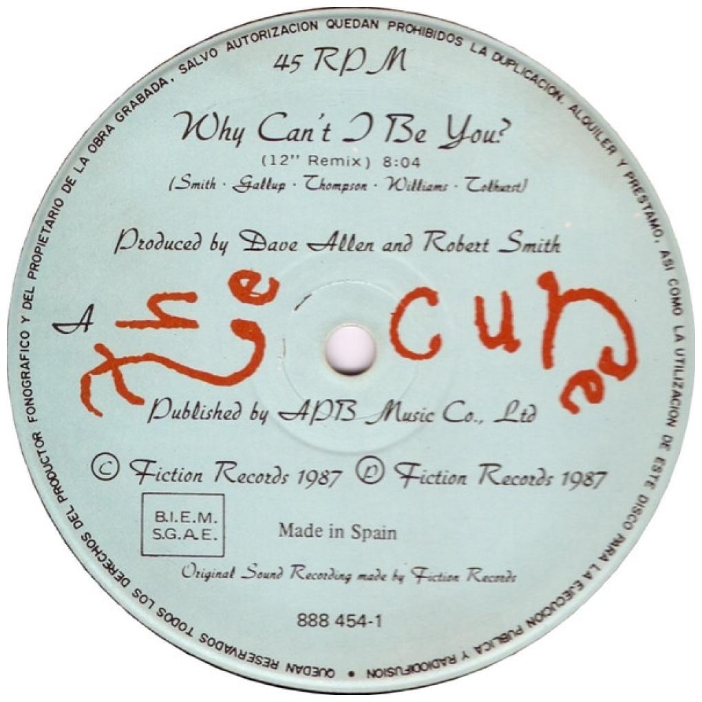 THE CURE - WHY CAN'T I BE YOU? | 12'' MAXI SINGLE USADO