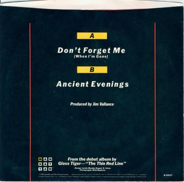 GLASS TIGER - DON T FORGET ME (WHEN I M GONE) | 7" SINGLE VINILO USADO